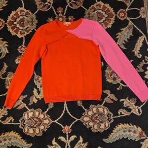 THML Vibrant Orange and Pink Sweater
